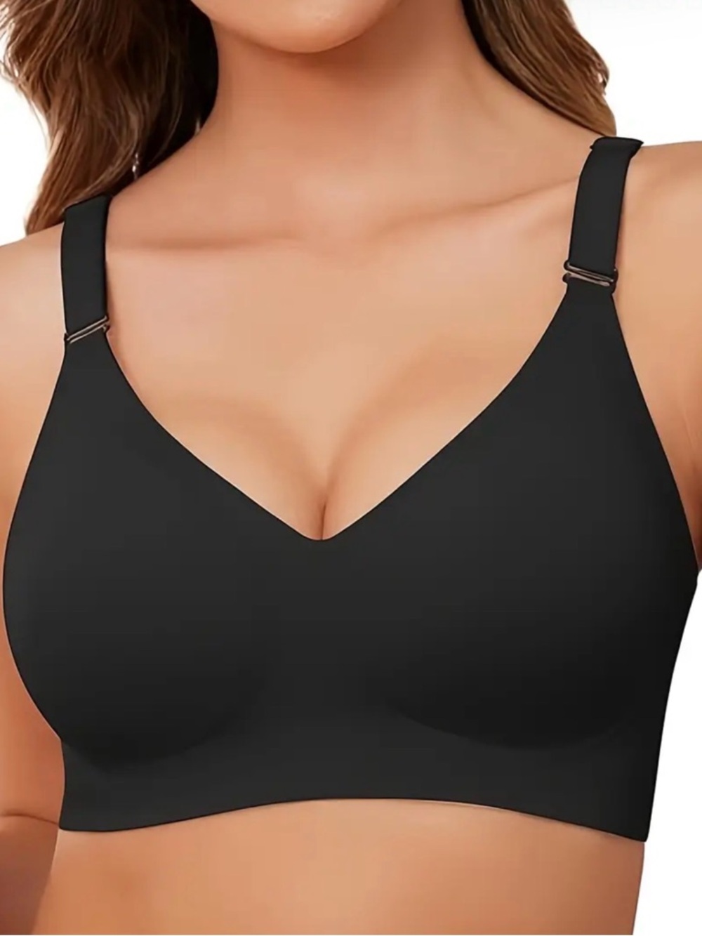 Seamless Comfort Wireless jelly  Bra - Black